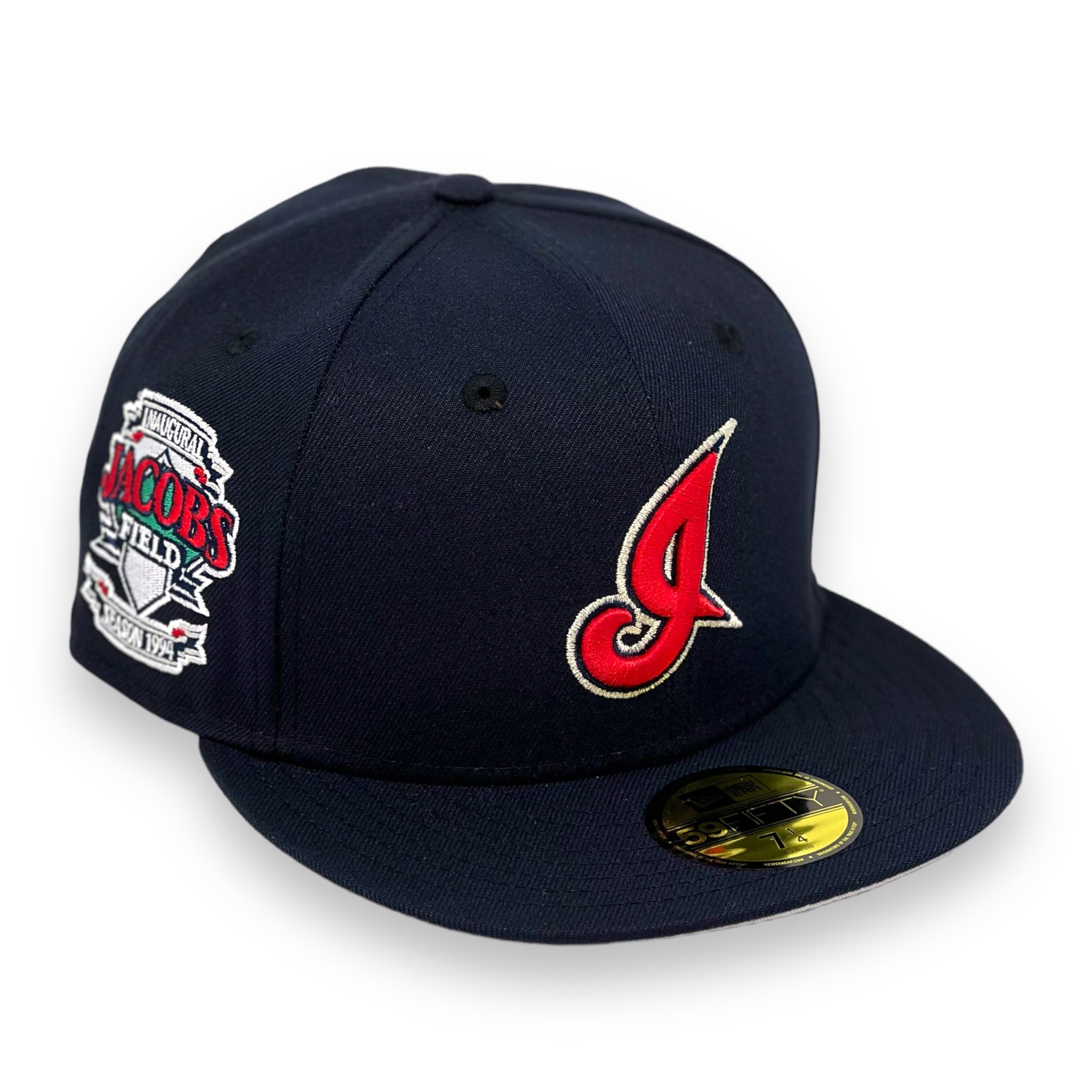 CLEVELAND INDIANS (I-LOGO) (JACOBS FIELD 1994) NEW ERA 59FIFTY FITTED (GREY UNDER VISOR)
