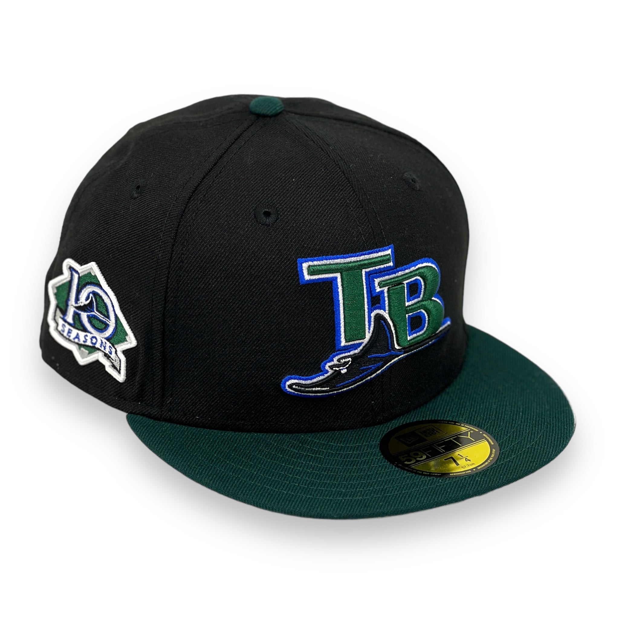 TAMPA BAY DEVIL RAYS (10TH ANN) NEW ERA 59FIFTY FITTED (GREEN UNDER VISOR)