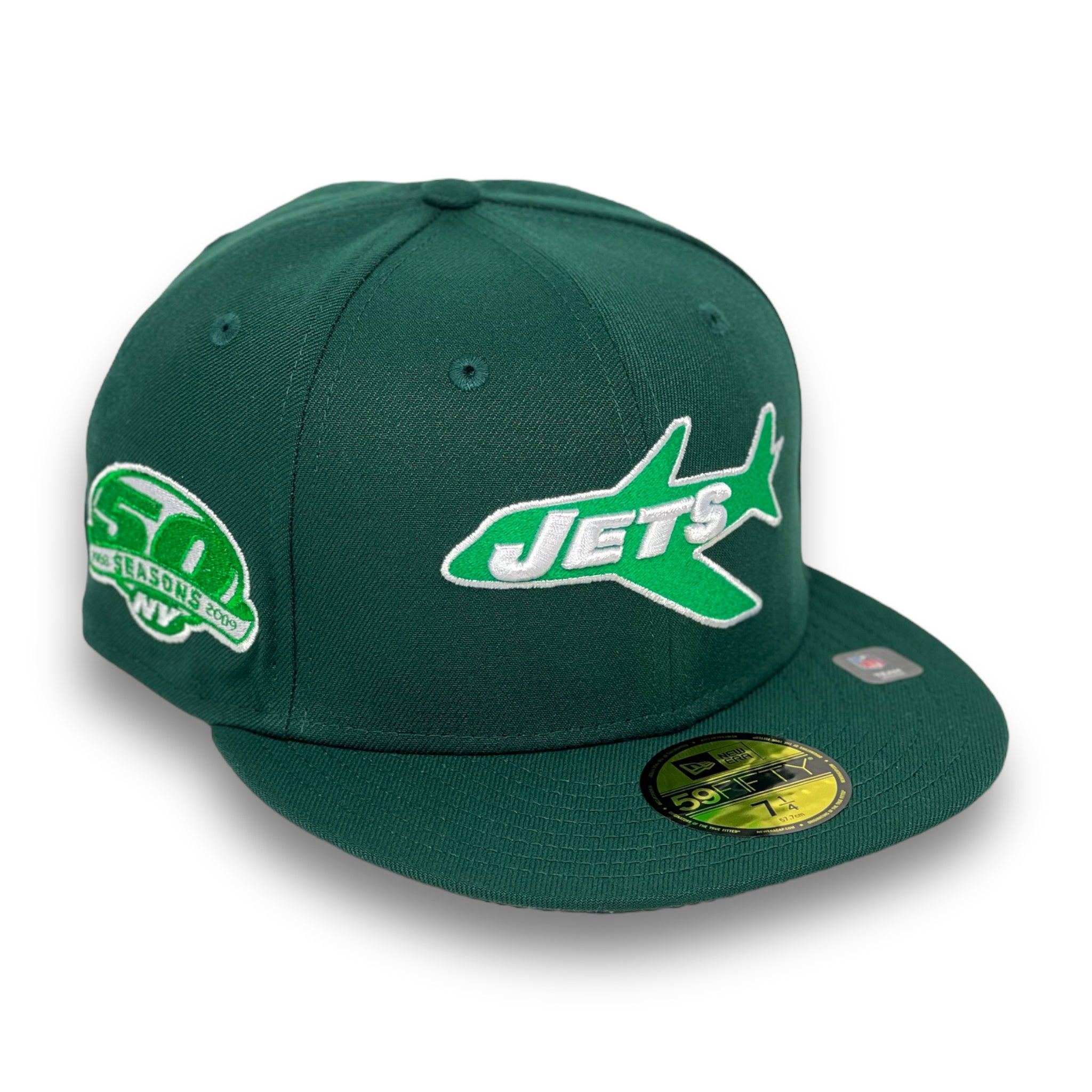 NEW YORK JETS (GREEN) "50TH SEASON "1960-2009" NEW ERA 59FIFTY FITTED