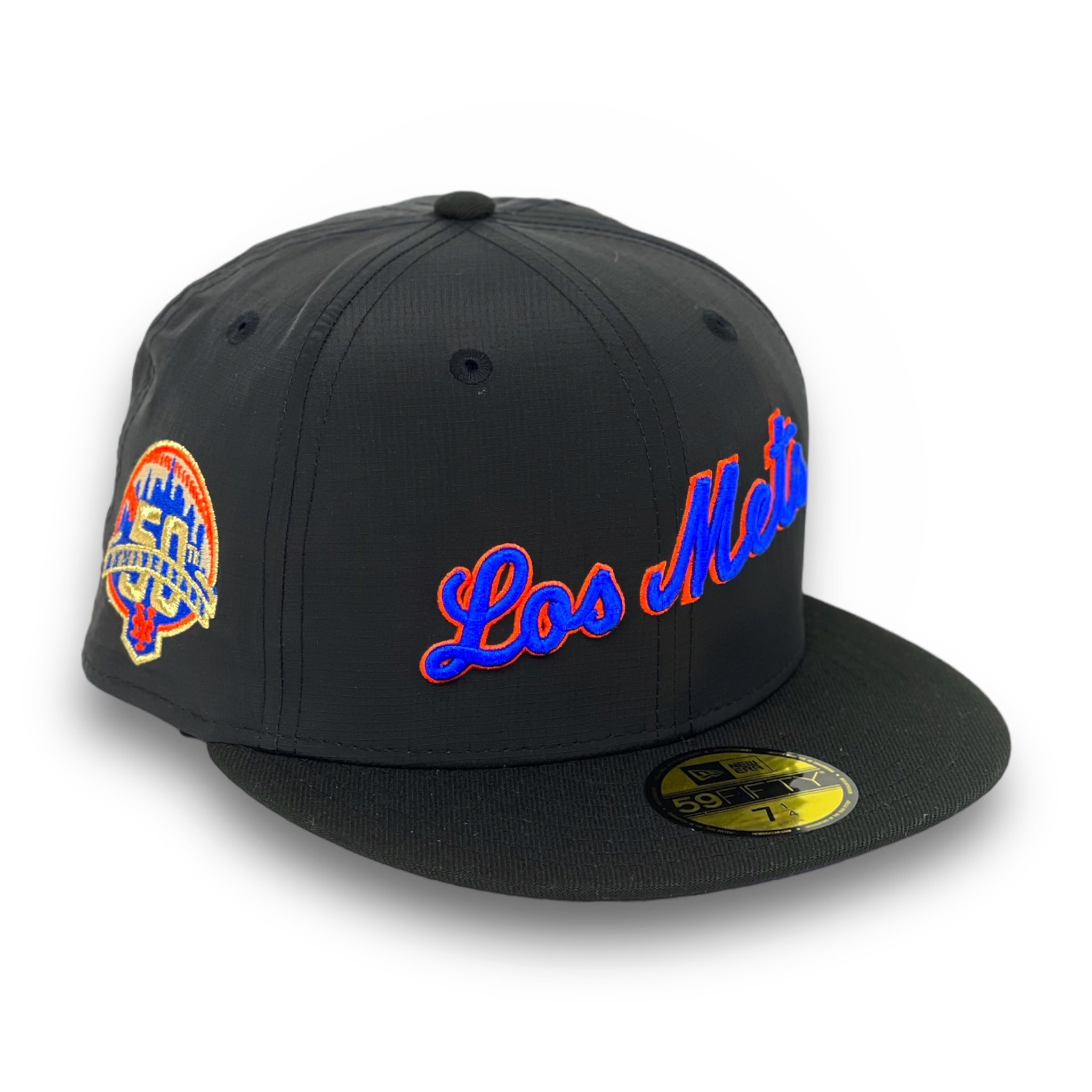 Los Mets New York Mets 60th Anniversary New Era 59FIFTY Fitted Hat (Royal Blue Black Green Under BRIM) 7 3/4