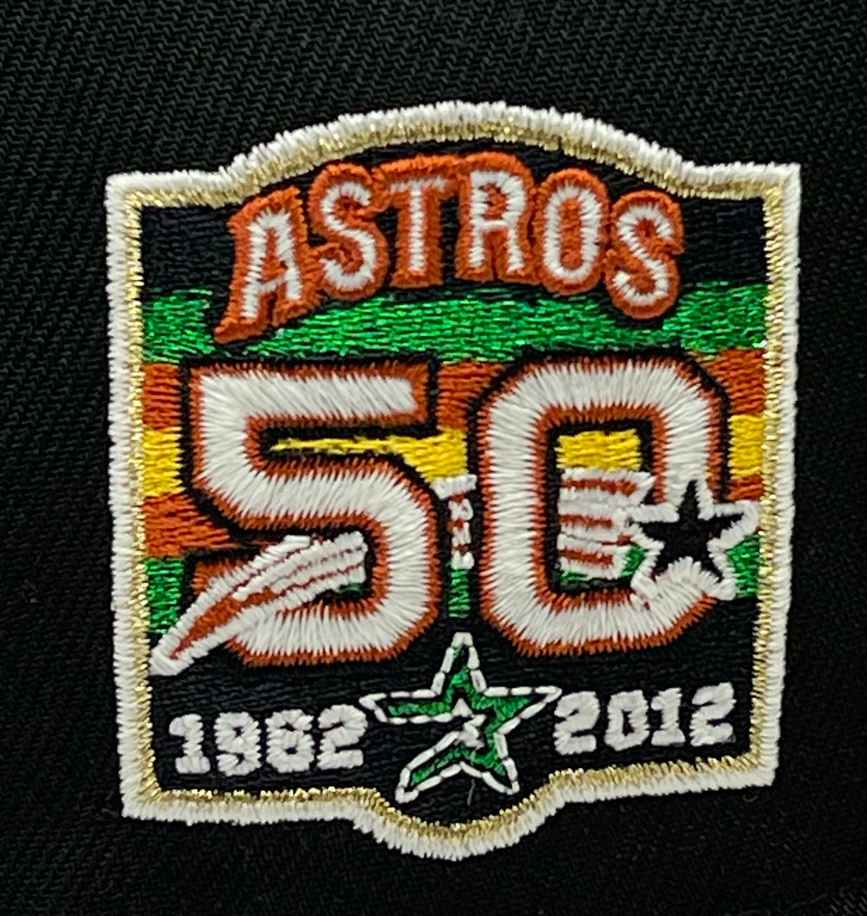 HOUSTON ASTROS (BLK/ RUST) 50TH ANNIVERSARY NEW ERA 59FIFTY FITTED (GLOW IN THE DARK)