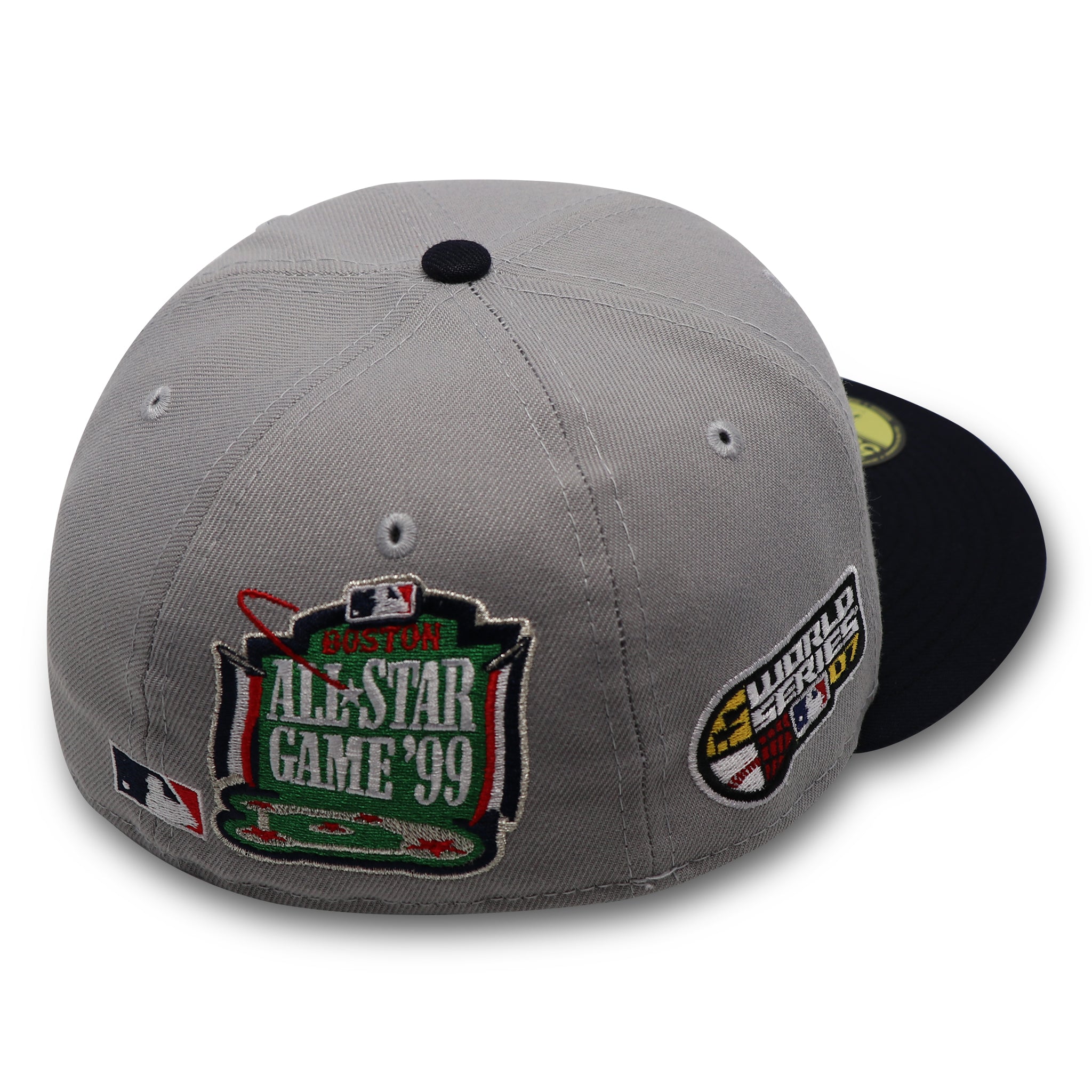 BOSTON REDSOX (GREY) "2007 WS X 1999 ASG" NEW ERA 59FIFTY FITTED (GREEN UNDER VISOR)