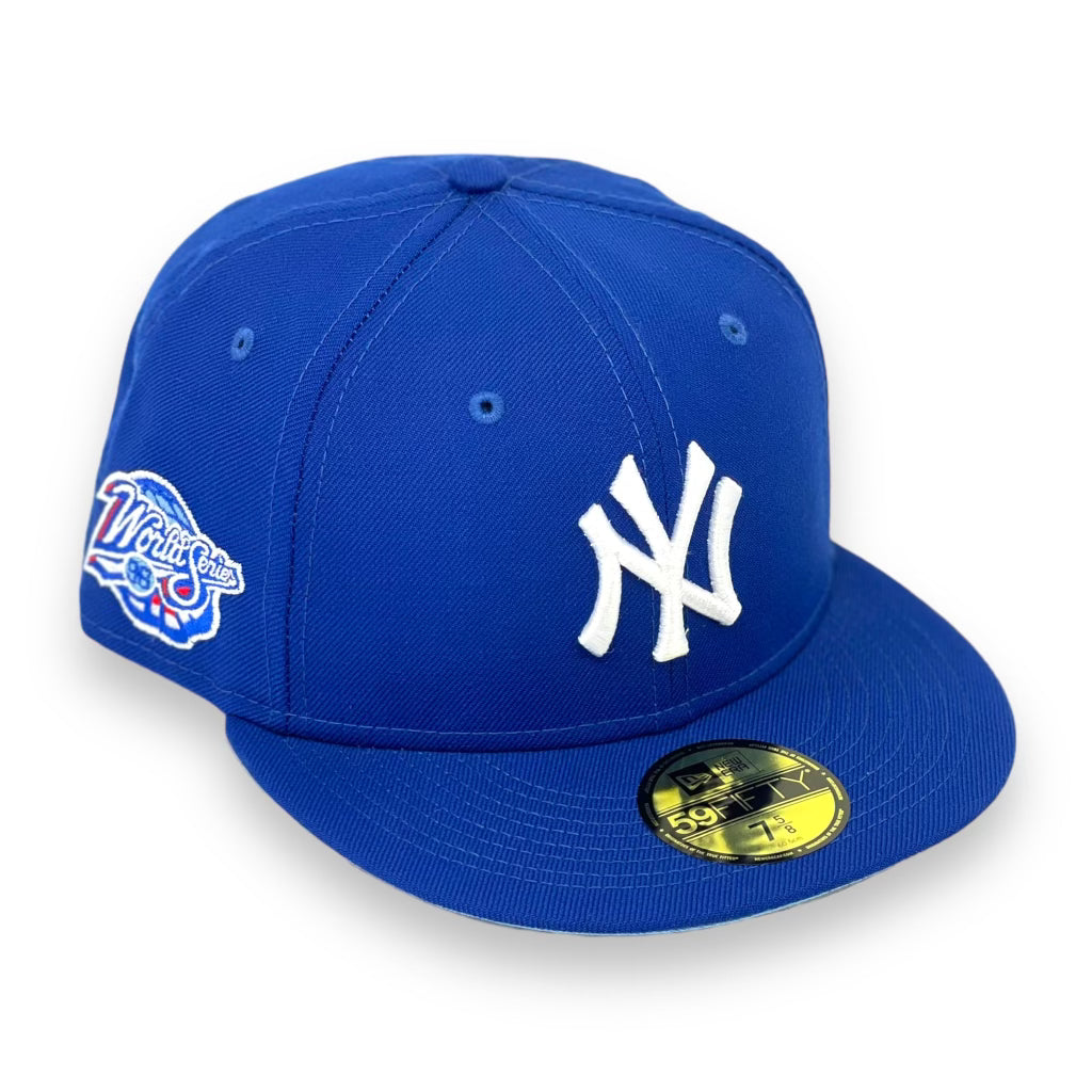 NEW YORK YANKEES (ROYAL) (1998 WORLDSERIES ) NEWERA 59FIFITY FITTED (SKY BLUE UNDER VISOR)