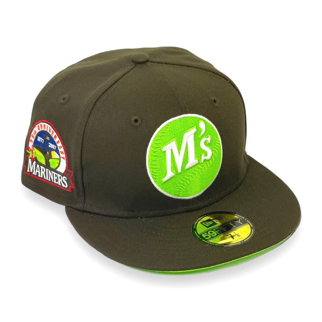 SEATTLE MARINERS (BROWN/LIME) (30TH ANNIVERSARY) NEW ERA 59FIFTY FITTED (LIME UNDER VISOR)