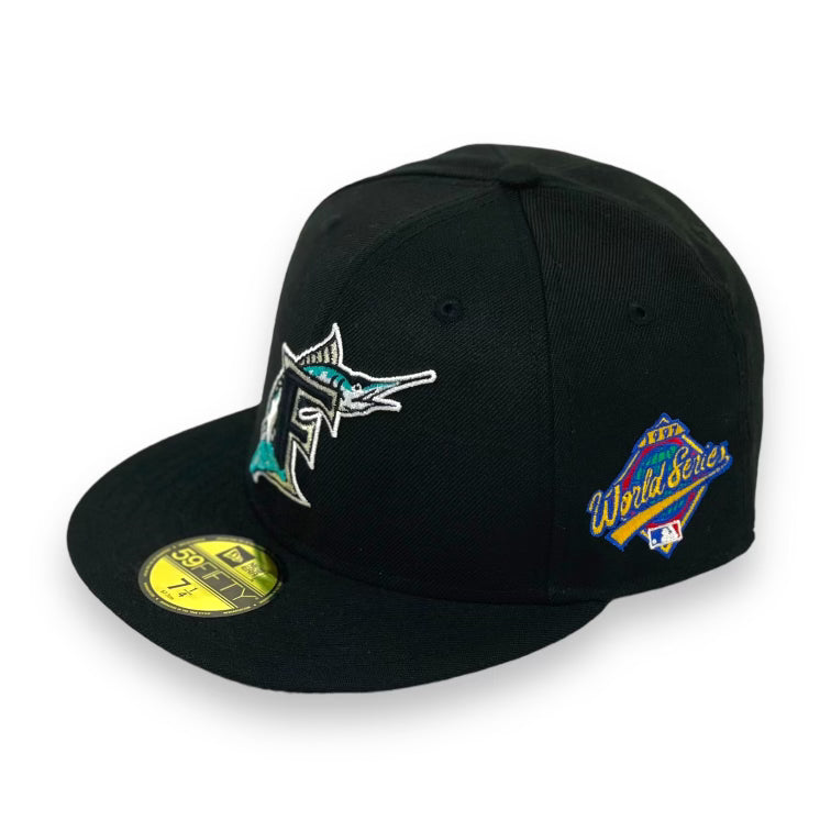 FLORIDA MARLINS (ALL BLACK)(1997 WORLD SERIES) NEW ERA 59FIFTY FITTED (GREY BRIM)