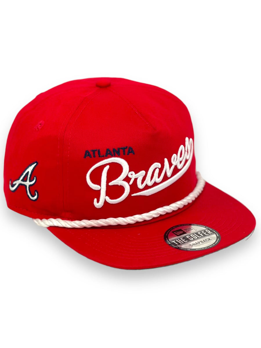 ATLANTA BRAVES (RED) GOLFER TRUCKER NEW ERA SNAPBACK –