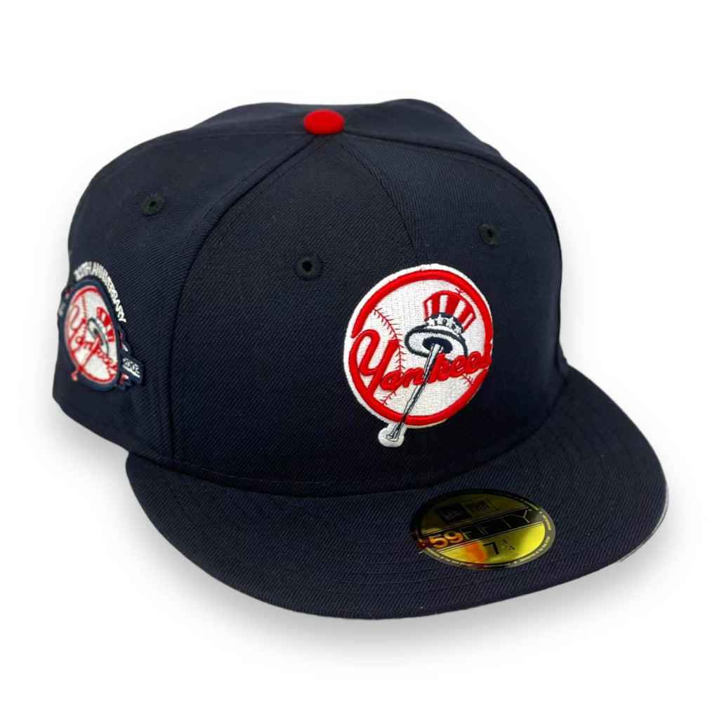 NEW YORK YANKEES "TOP HAT LOGO" (100TH ANN ) NEW ERA 59FIFTY FITTED (GREY UNDER UNDER VISOR)