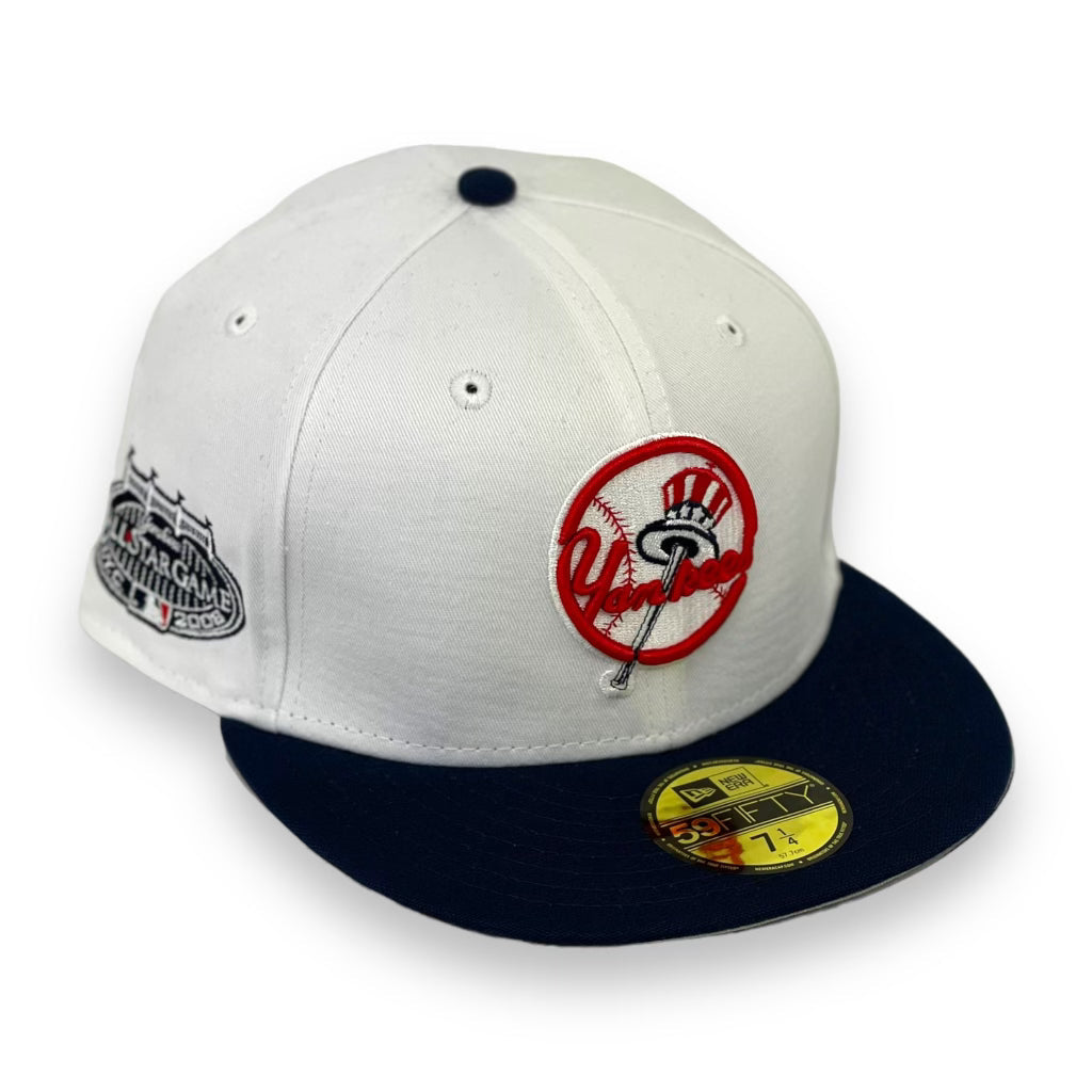 NEW YORK YANKEES (WHITE) "2008 ASG TOP HAT LOGO" NEW ERA 59FIFTY FITTED ( GREY UNDER VISOR)