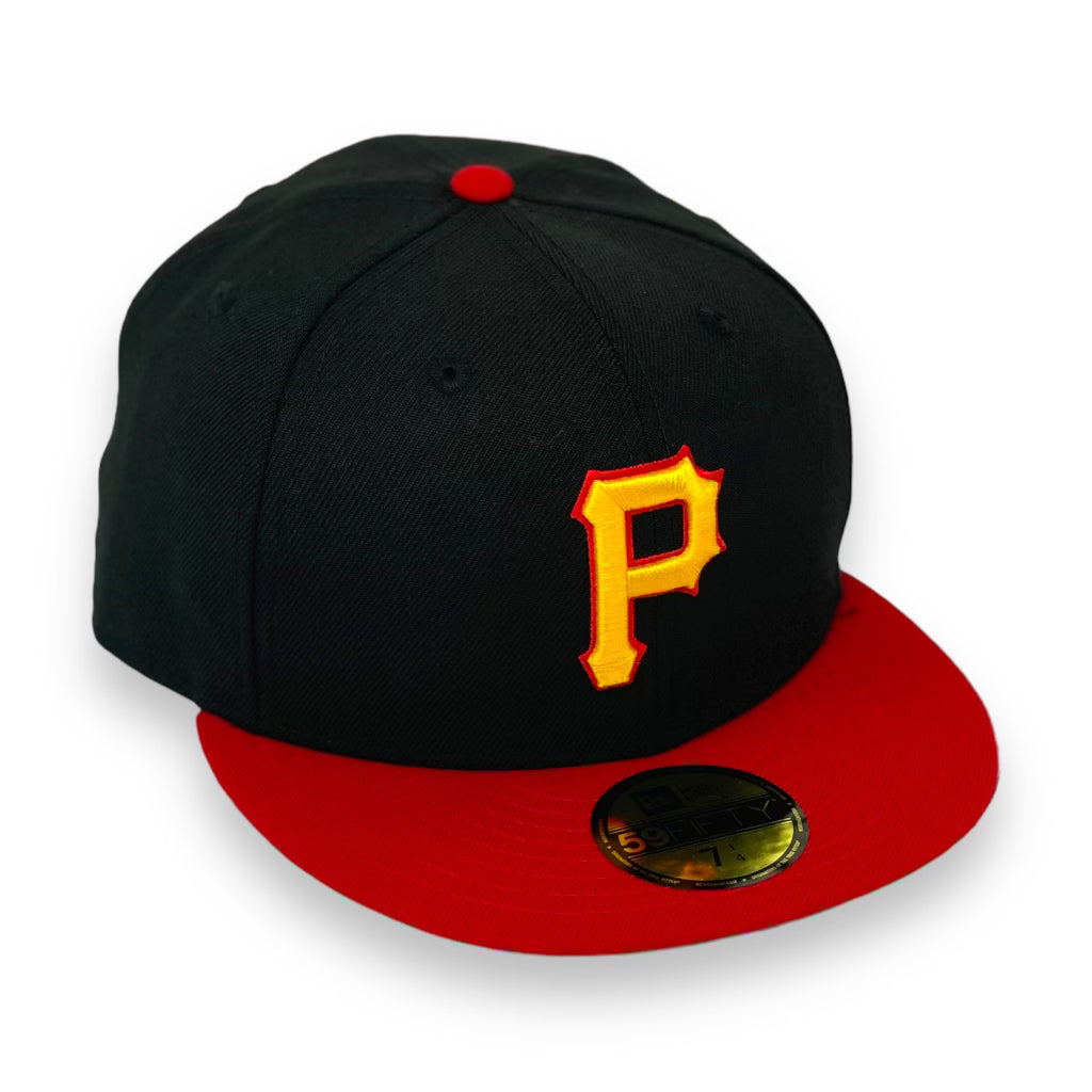 Pirates fitted hat red brim sales