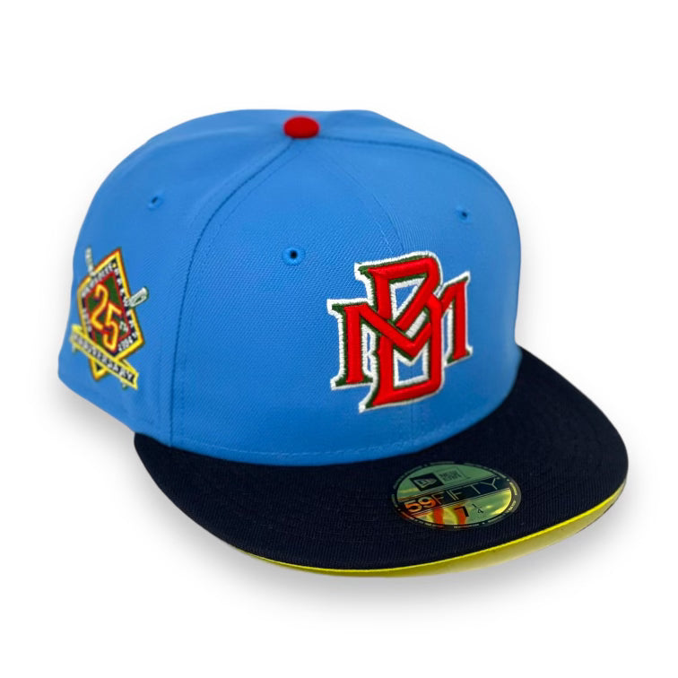 MILWAUKEE BREWERS (AF-BLUE) (25TH ANNIVERSARY) NEW ERA 59FIFTY FITTED (YELLOW UNDER VISOR)