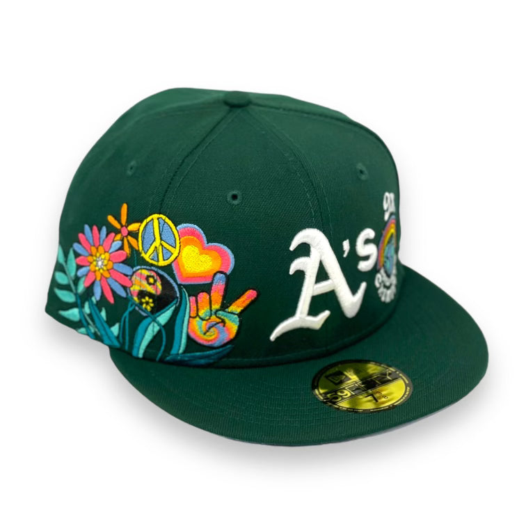 OAKLAND ATHLETICS "GROOVY" NEW ERA 59FIFTY FITTED (SKY BLUE UNDER VISOR)