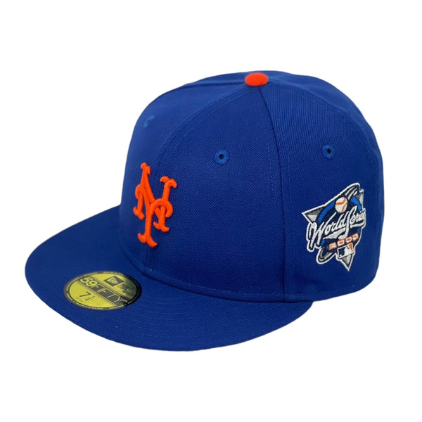NEW YORK METS ROYAL BLUE 2000 WORLD SERIES NEW ERA FITTED (GREY
