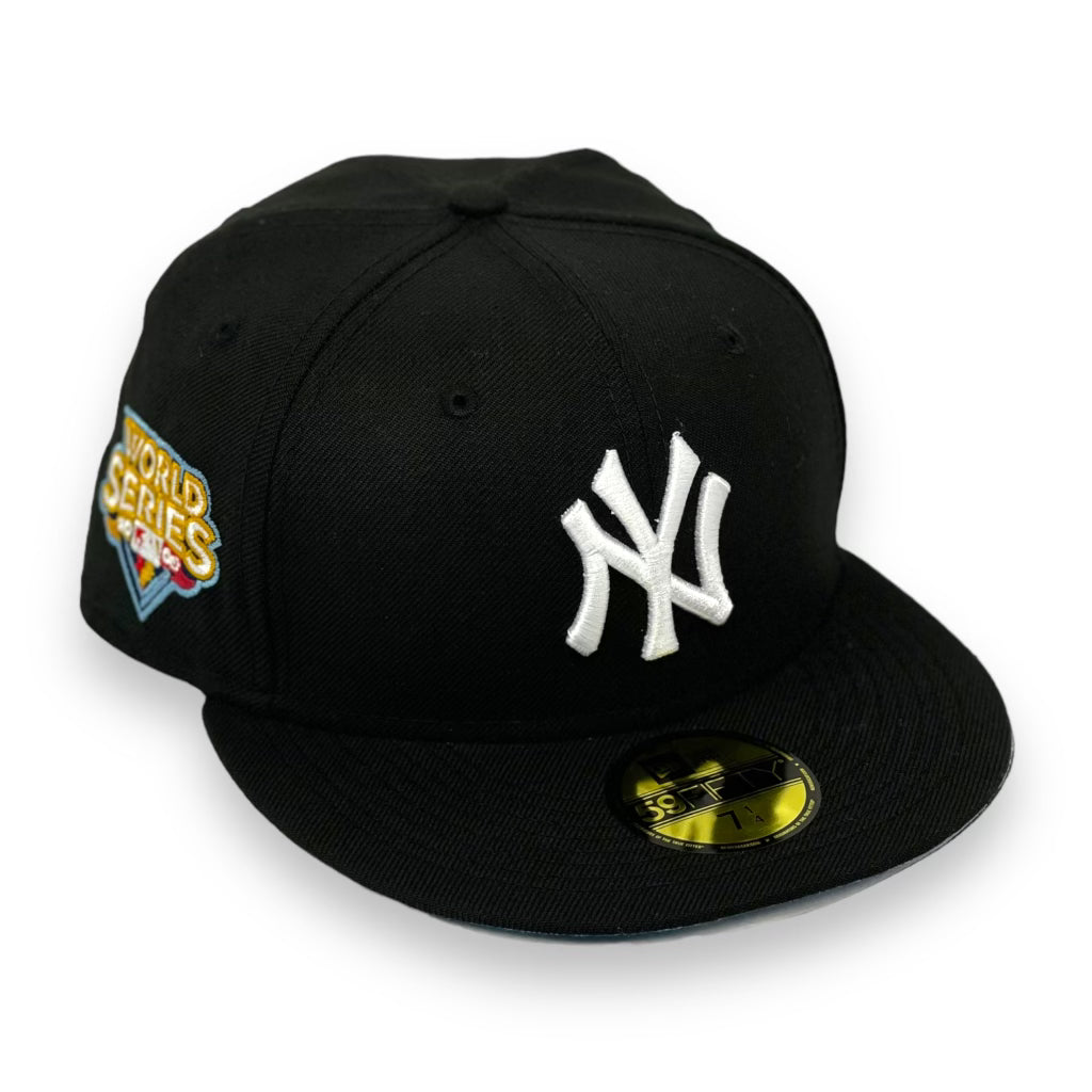 NEW YORK YANKEES (BLACK) (2009 WORLDSERIES) NEW ERA 59FIFTY FITTED (SKY BLUE UNDER VISOR)