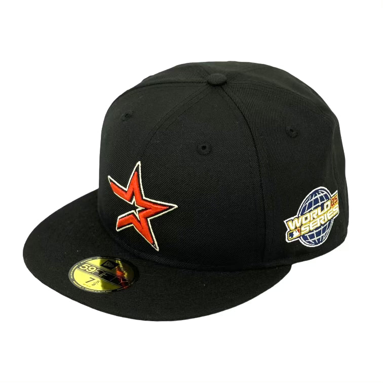 HOUSTON ASTROS (BLACK) "2005 WORLDSERIES" NEW ERA 59FIFTY FITTED (GREY UNDER VISOR)