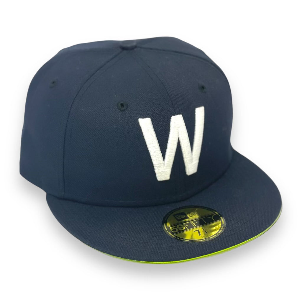 WASHINGTON SENATORS (NAVY) NEW ERA 59FIFTY FITTED (NEON BOTTOM)