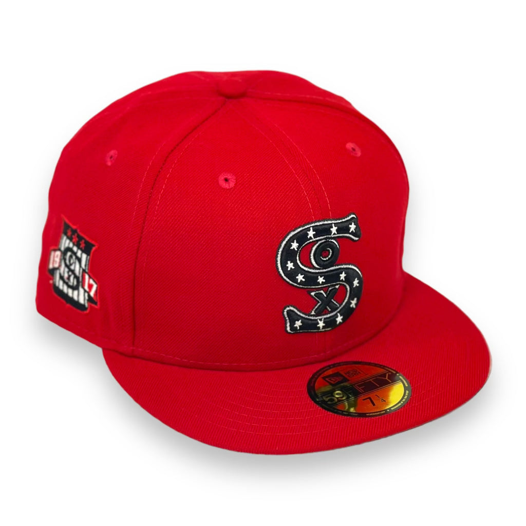 CHICAGO WHITESOX (RED) (1917 WS CHAMPS) NEW ERA 59FIFTY FITTED (GREEN UNDER VISOR) (S)
