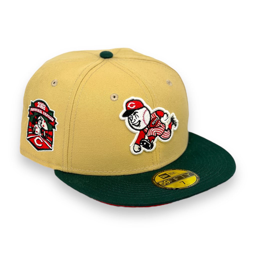 CINCINNATI REDS (V-GOLD) (2003 INAUGURAL SEASON) NEW ERA 59FIFTY FITTED (RED UNDER VISOR)