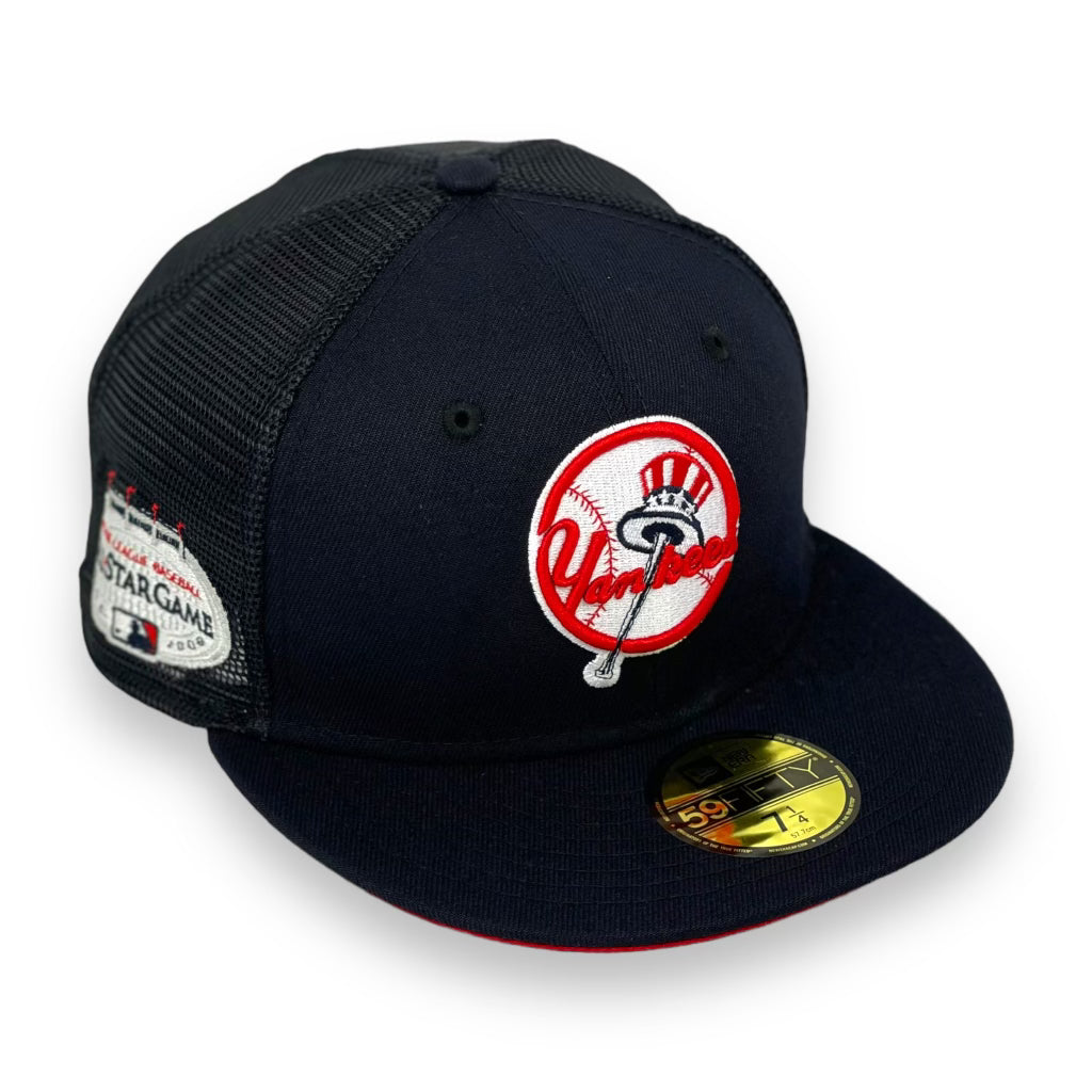 NEW YORK YANKEES "2008 ASG" TRUCKER MESH NEW ERA 59FIFTY FITTED (RED UNDER VISOR)