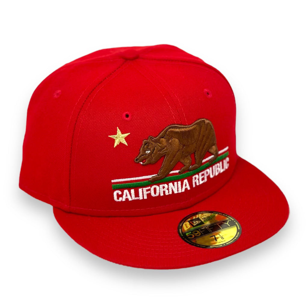 CALIFORNIA REPUBLIC (RED) NEW ERA 59FIFTY FITTED ( GREEN UNDER VISOR)