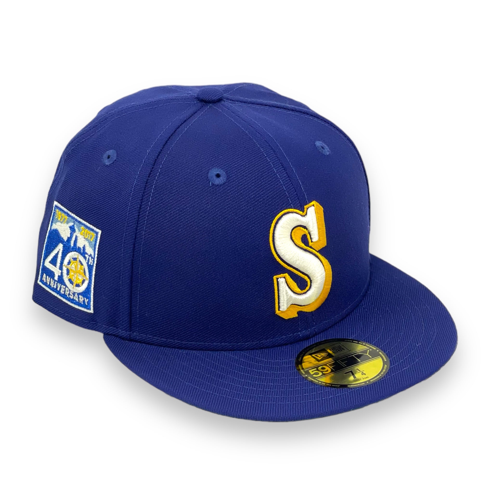 SEATTLE MARINERS (DK-ROYAL) (40TH ANNIVERSARY) NEW ERA 59FIFTY FITTED (GREEN UNDER VISOR)
