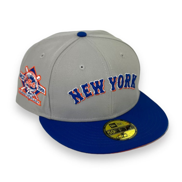 NEW YORK METS "25TH ANNIVERSARY" NEW ERA 59FIFTY FITTED (ORANGE UNDER VISOR)