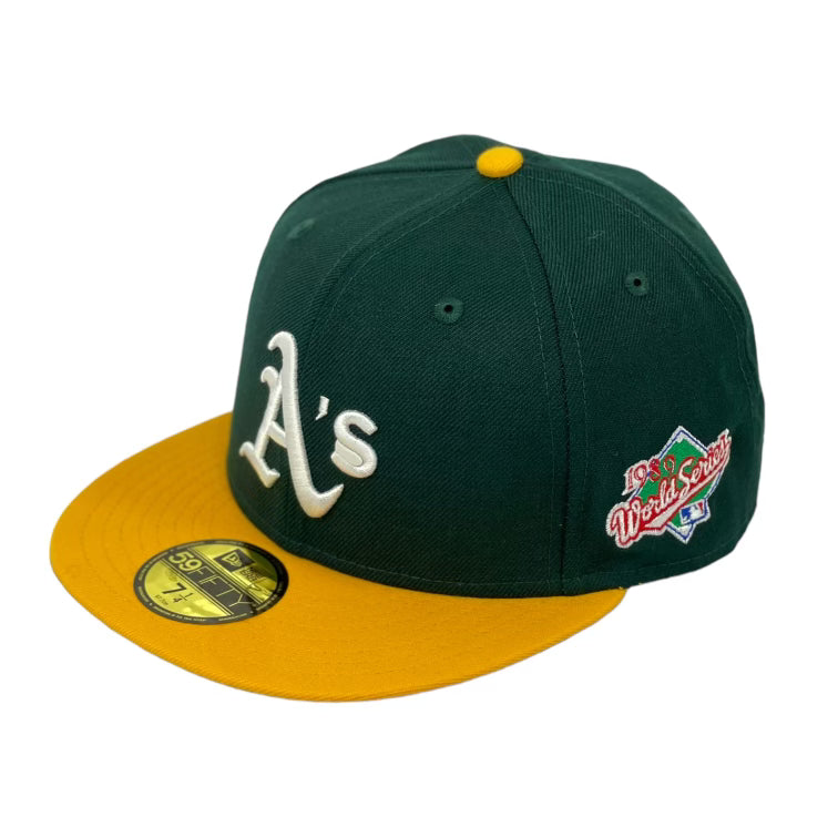 OAKLAND ATHLETICS "1989 WORLDSERIES" NEW ERA 59FIFTY FITTED (GREEN UNDER VISOR)