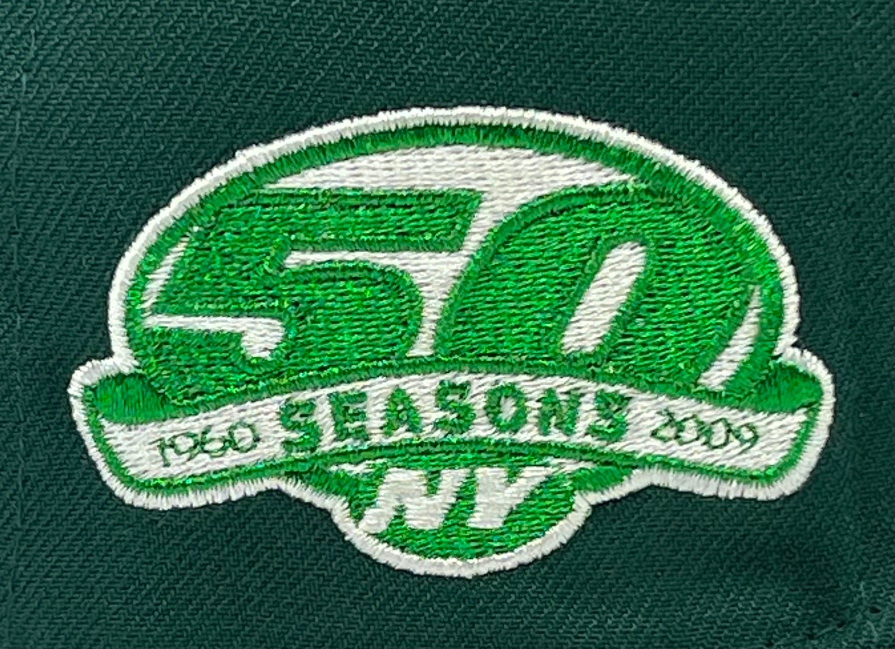 NEW YORK JETS (GREEN) "50TH SEASON "1960-2009" NEW ERA 59FIFTY FITTED