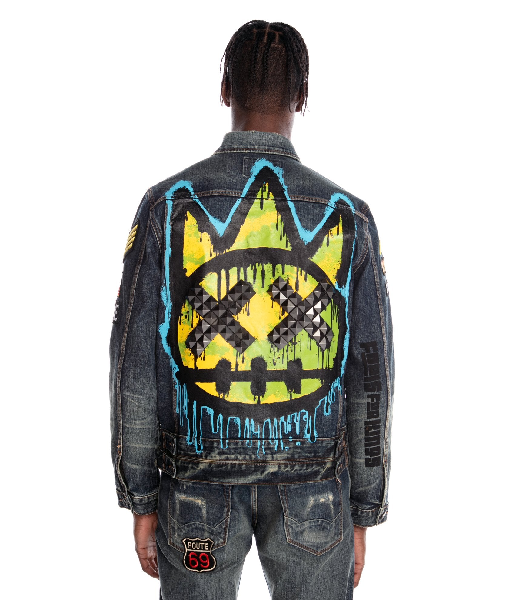 CULT PUNK SUPER SKINNY STRETCH IN SULFUR JACKET