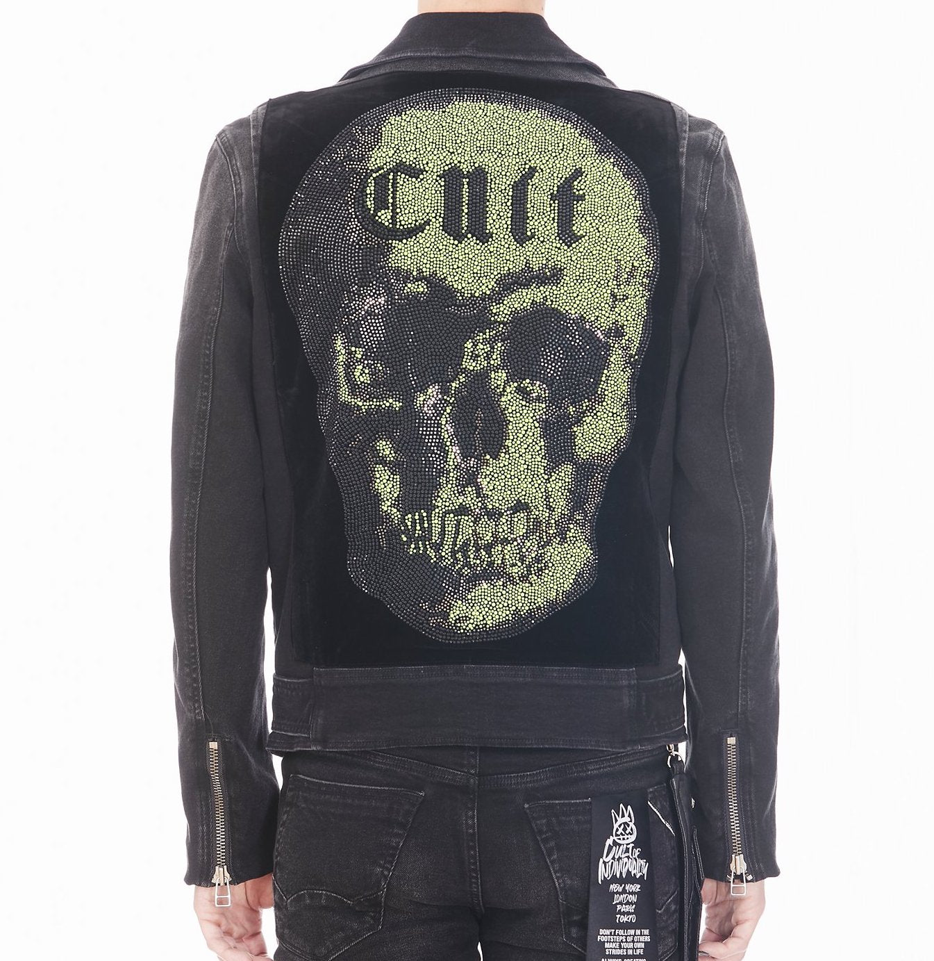 CULT DENIM MOTO JACKET IN ONYX