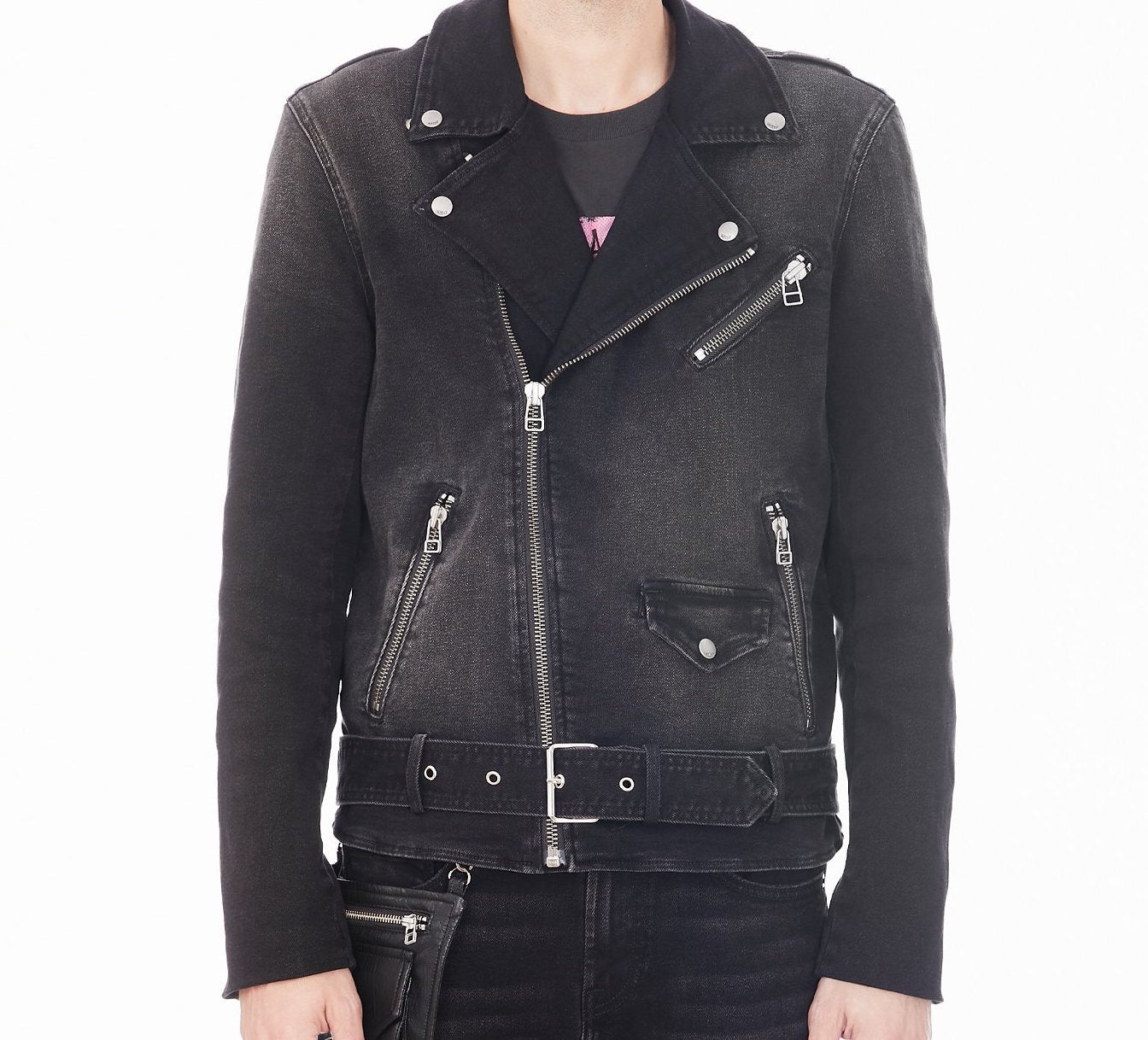 CULT DENIM MOTO JACKET IN ONYX