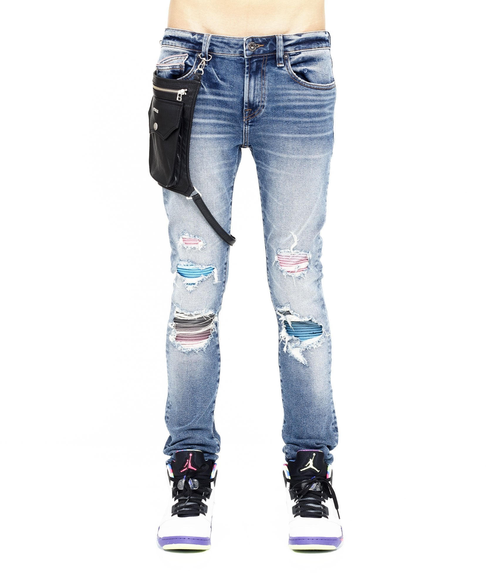 TYE DYE PUNK SUPER SKINNY JEANS MOTO IN STOKE