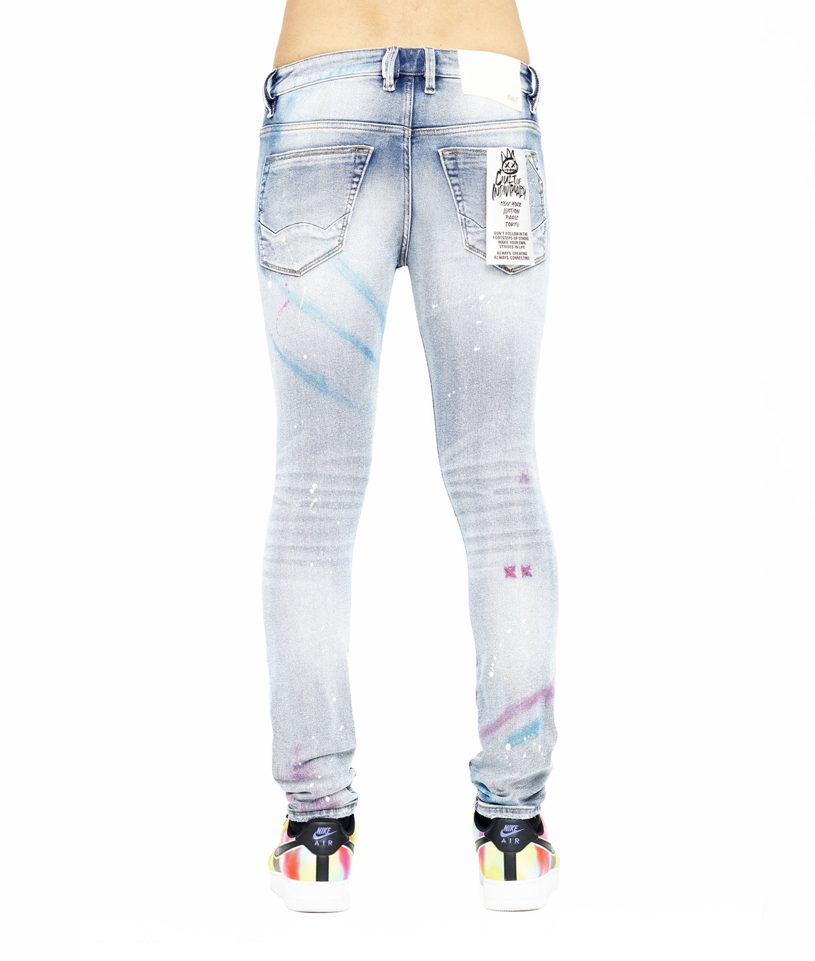 PUNK SUPER SKINNY STRETCH JEANS IN SKITTLE