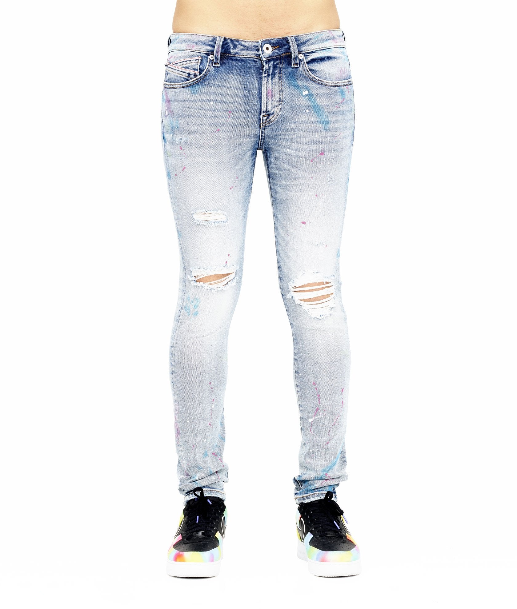 PUNK SUPER SKINNY STRETCH JEANS IN SKITTLE