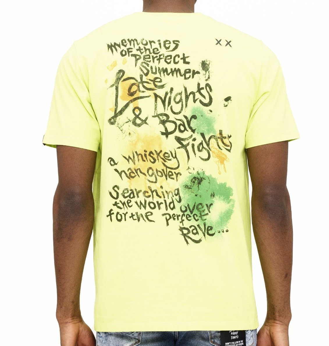 CULT "SKELETAL" IN SAFETY GREEN TEE