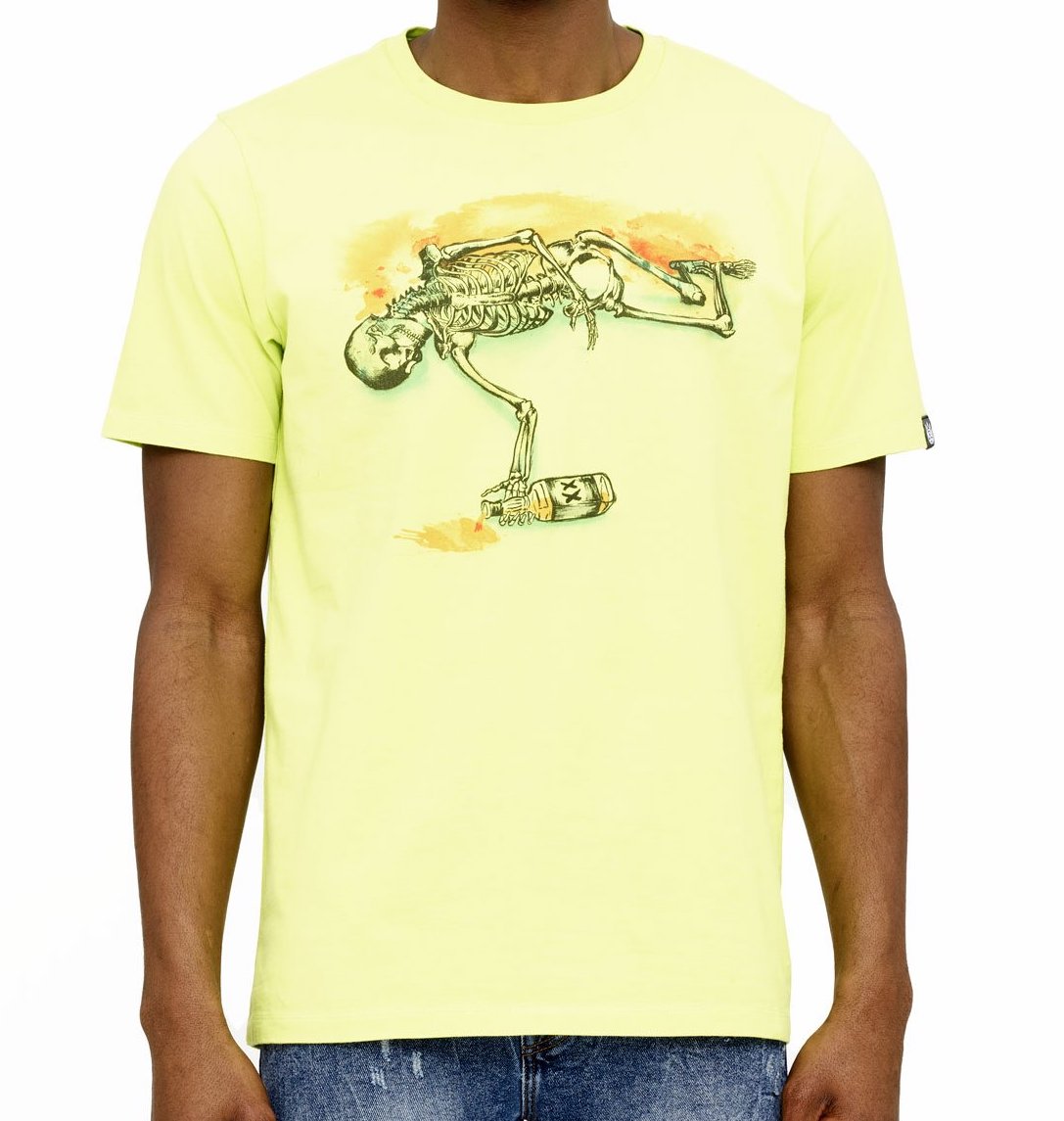CULT "SKELETAL" IN SAFETY GREEN TEE