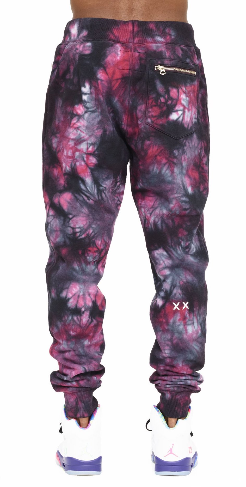 CULT NOVELTY SWEATPANT IN MERLOT TIE DYE