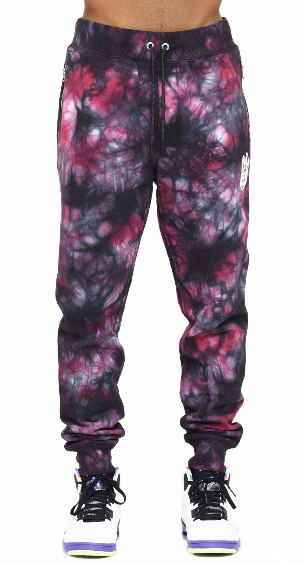 CULT NOVELTY SWEATPANT IN MERLOT TIE DYE