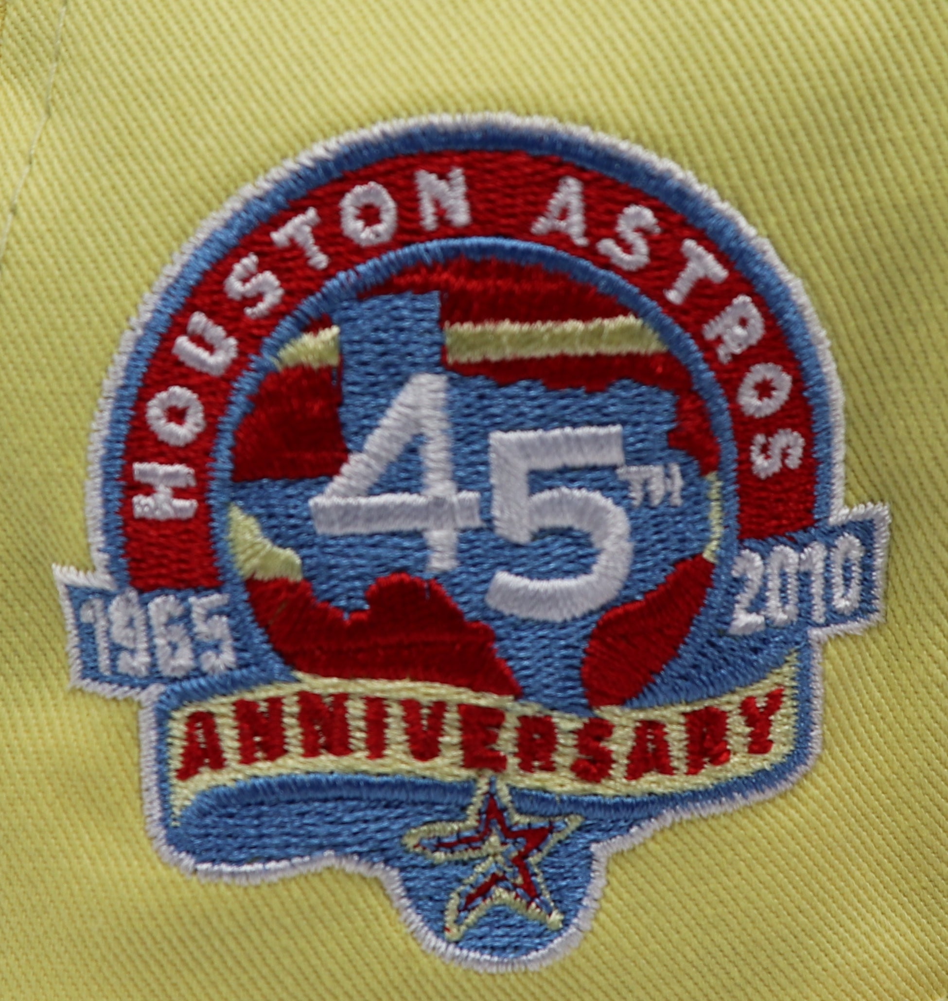 HOUSTON ASTROS (YELLOW) (45TH ANNIVERSARY) (1965-2010) NEW ERA 59FIFTY FITTED (AF-BLUE UNDER VISOR)
