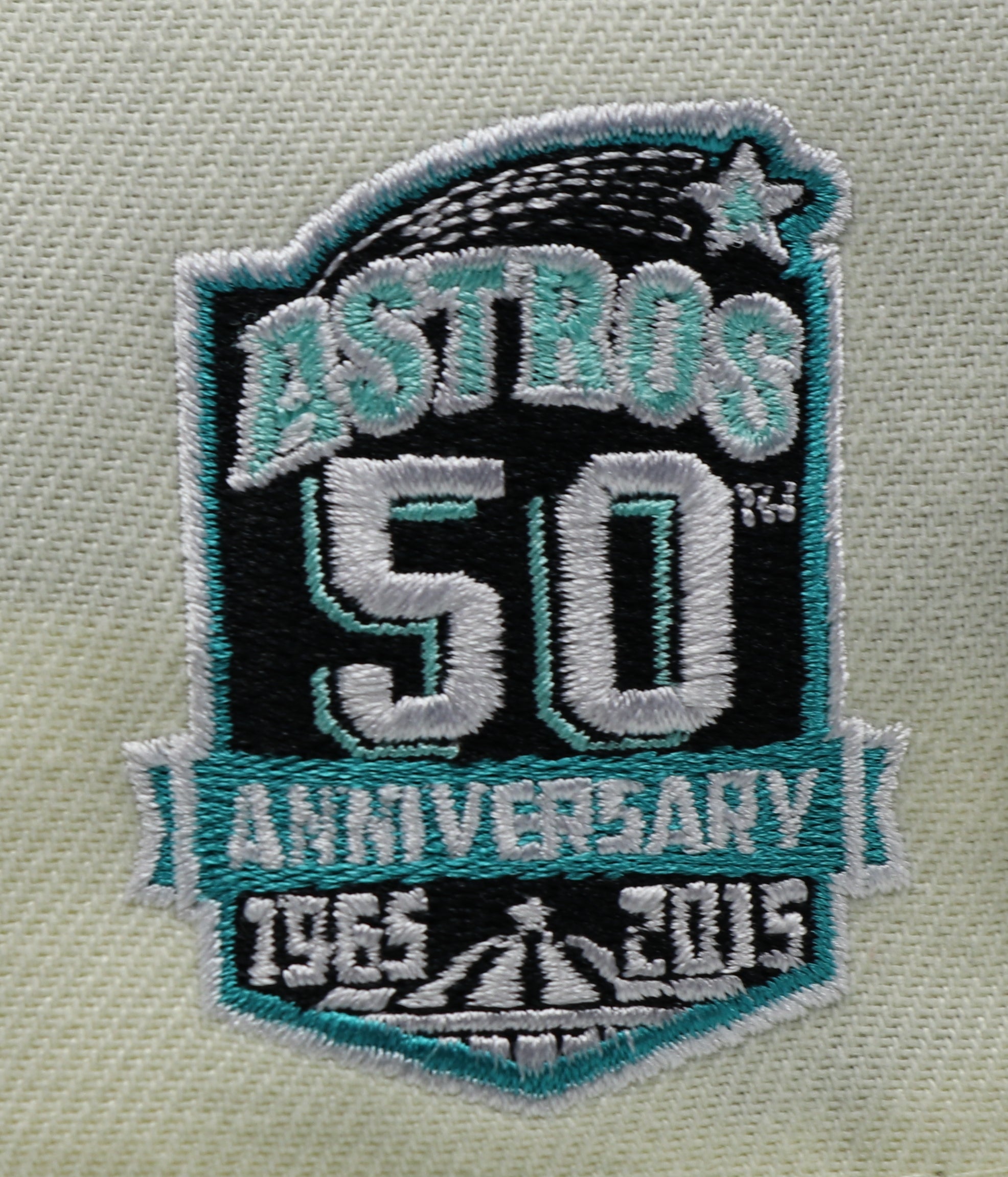 HOUSTON ASTROS (OFF-WHITE/MINT) (50TH ANNIVERSARY) NEW ERA 59FIFTY FITTED (TEAL UNDERVISOR)