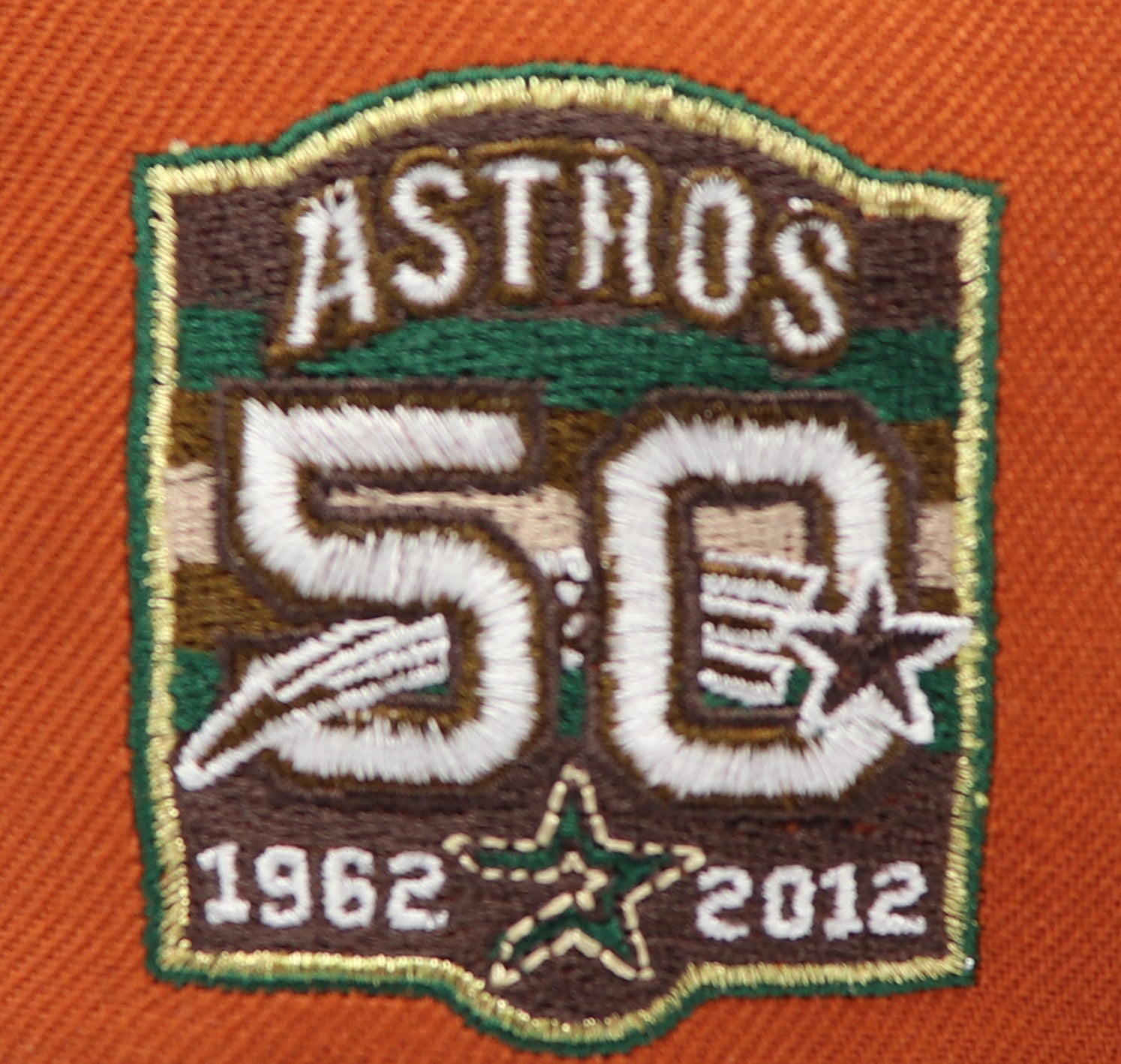 HOUSTON ASTROS (RUST) 50TH ANN NEW ERA 59FIFTY FITTED (DARK GREEN UNDER VISOR)