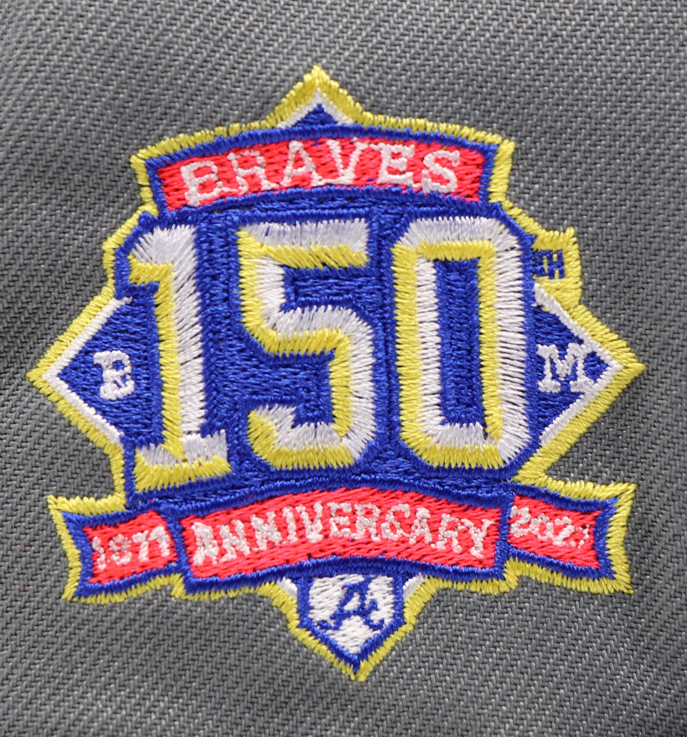 ATLANTA BRAVES (GREY) (150TH ANNIVERSARY) NEW ERA 59FIFTY FITTED (YELLOW  UNDER VISOR)