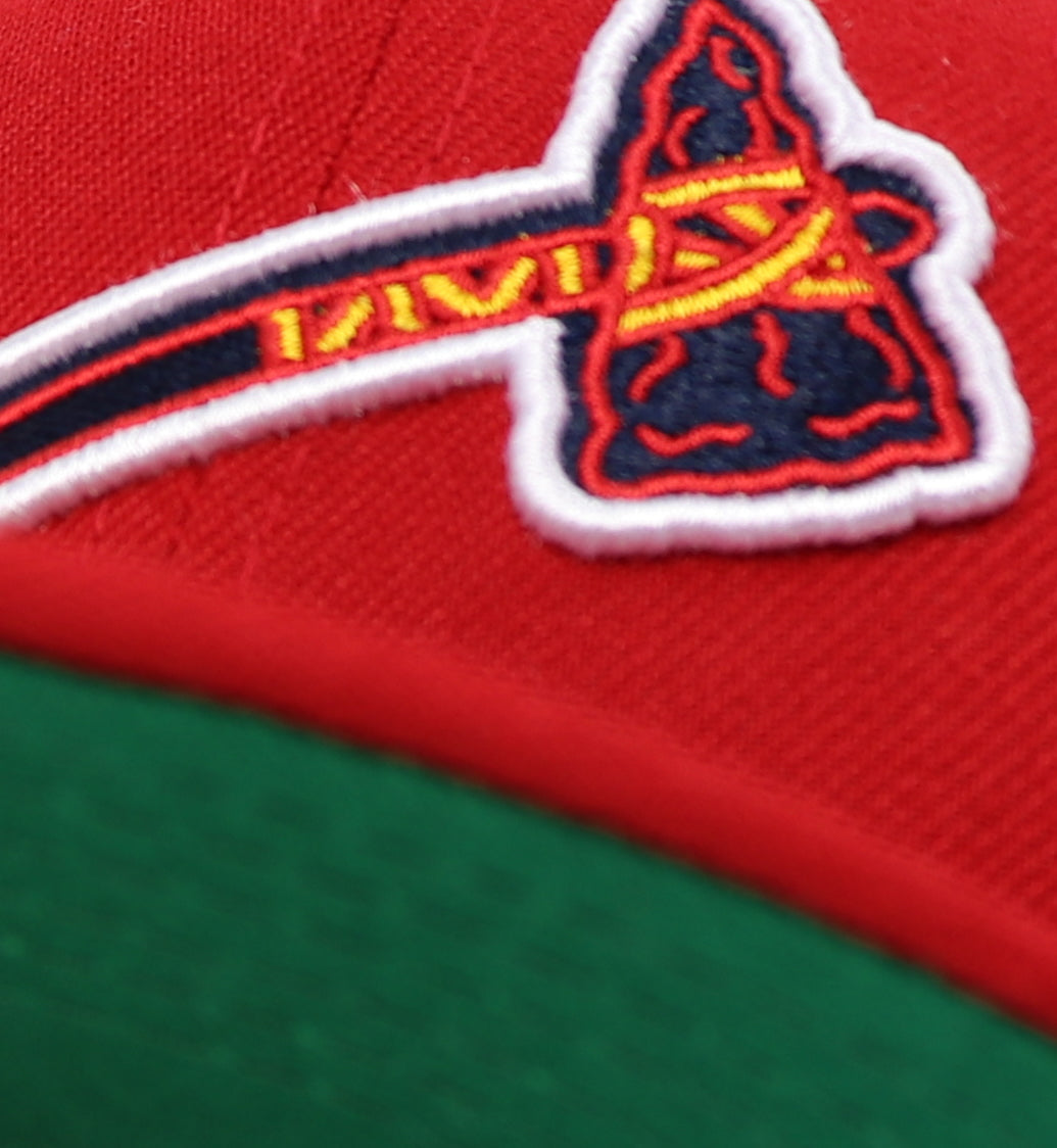 KIDS - ATLANTA BRAVES (RED) NEW ERA 59FIFTY FITTED (GREEN UNDER VISOR)