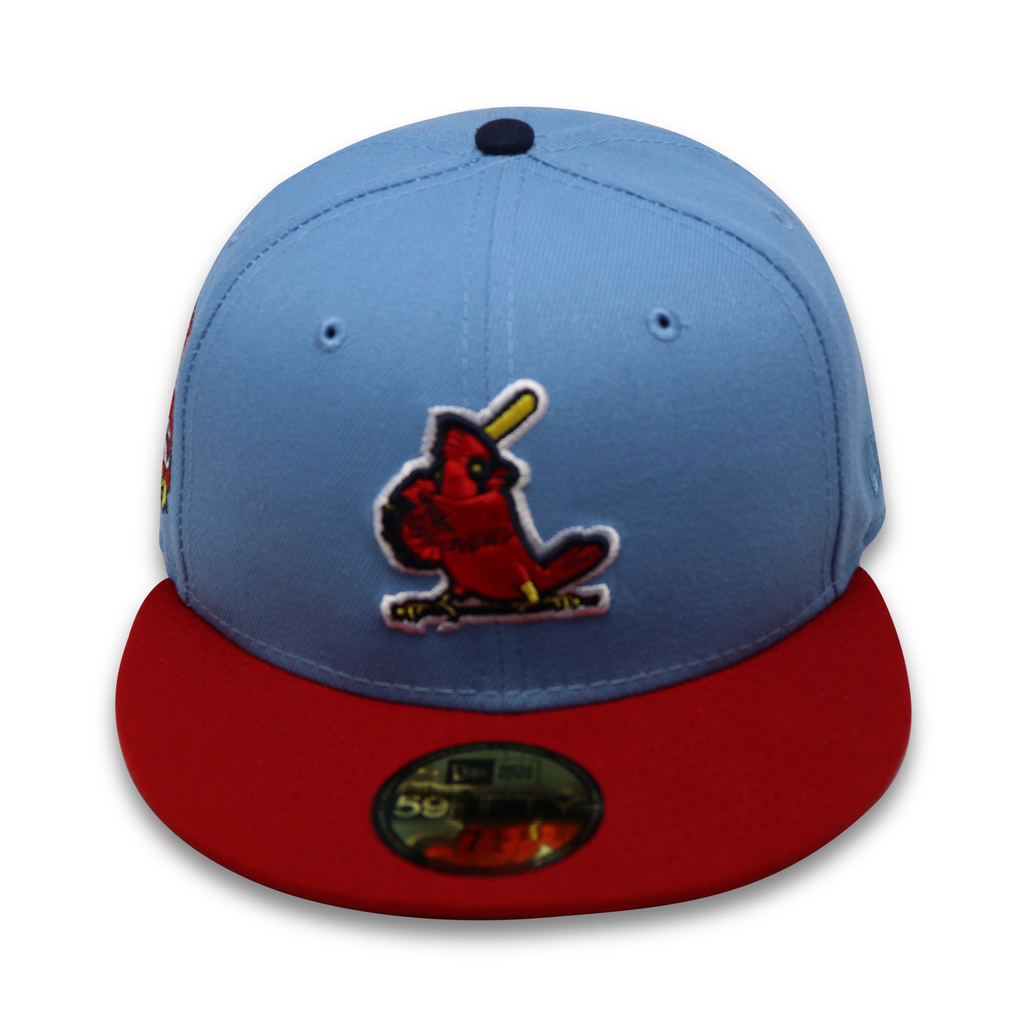 ST. LOUIS CARDINALS (BUSCH STADIUM "1966-2005") NEW ERA 59FIFTY FITTED (NAVY UNDER VISOR)