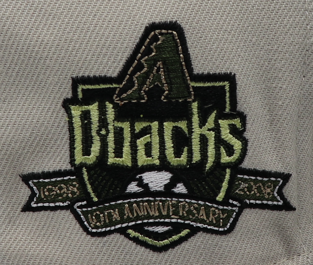 ARIZONA DIAMONDBACKS (BONE) (10TH ANN 1998-2008) NEW ERA 59FIFTY FITTED (DARK GEEN UNDER VISOR)