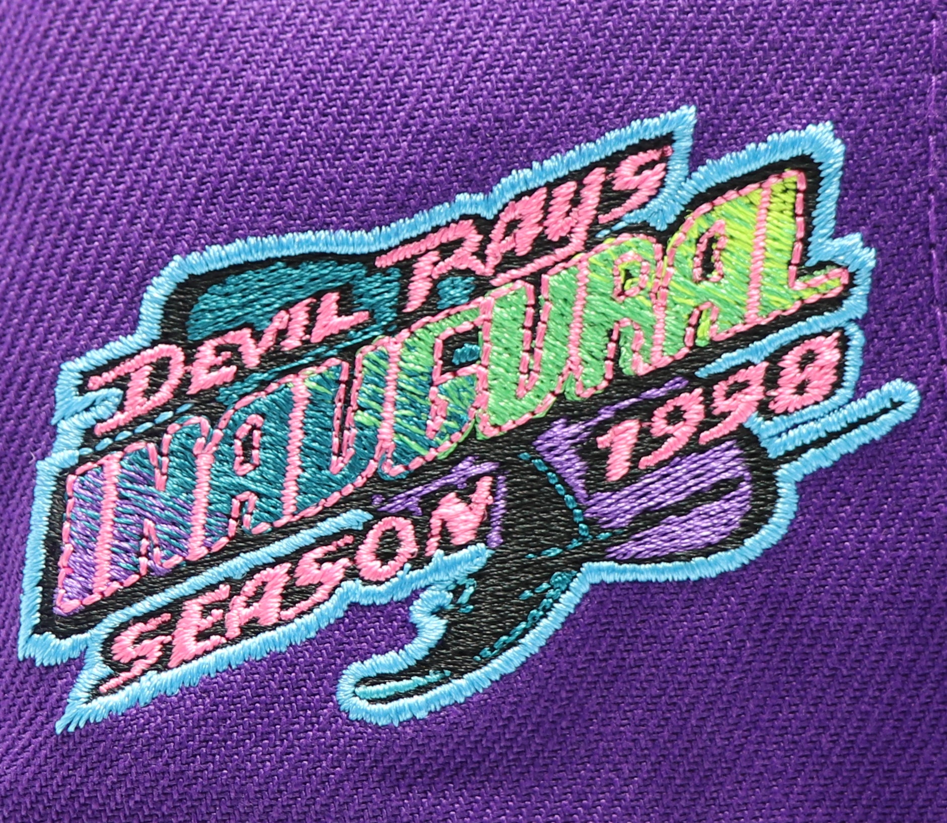 TAMPA BAY DEVIL RAYS (PURPLE) "1998 INAUGURAL SEASON" NEW ERA 59FIFTY FITTED (CERIDIAN BLUE UNDER VISOR))