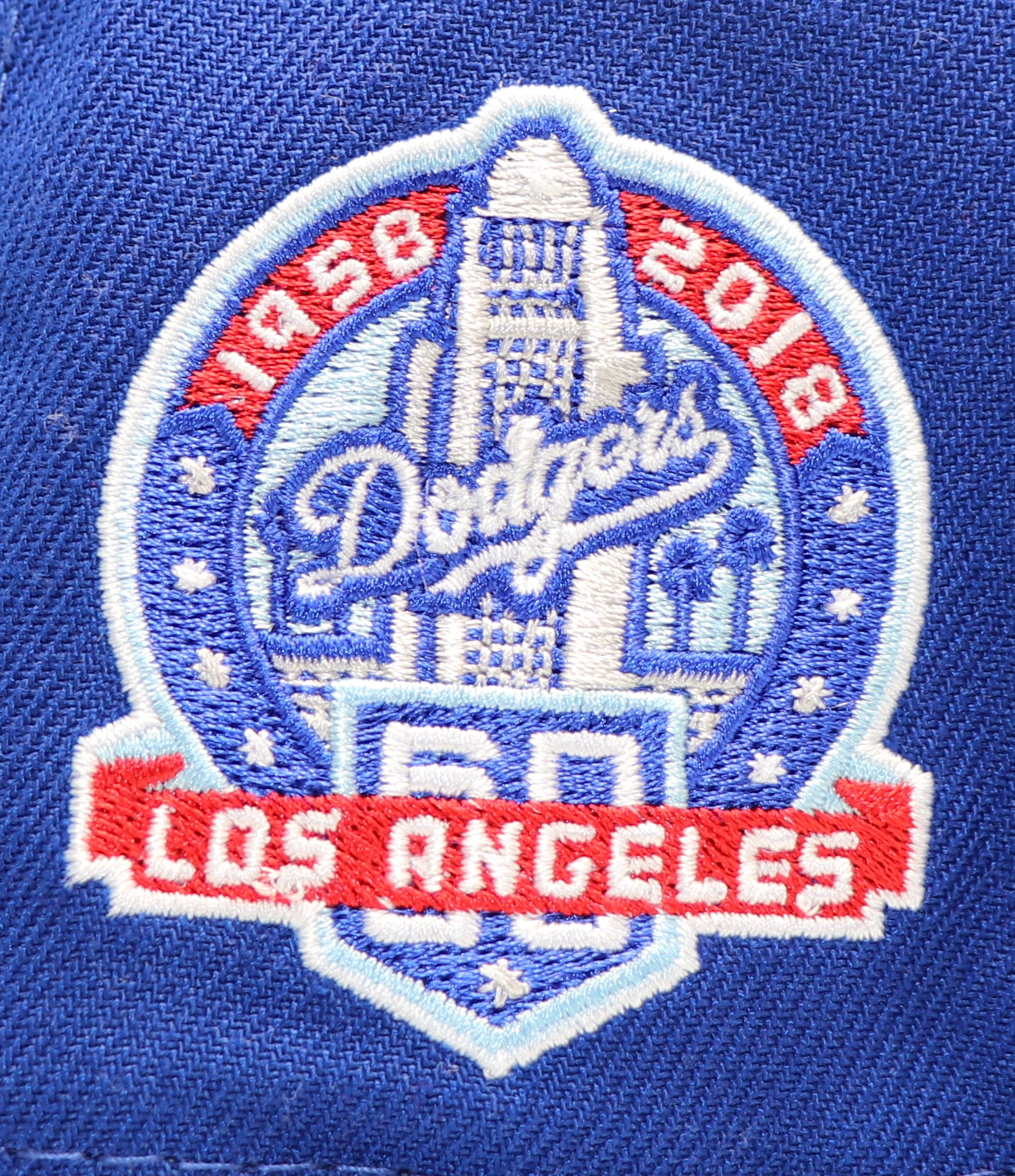 LOS ANGELES DODGERS (60TH ANNIVERSARY) NEW ERA 59FIFTY FITTED (RED UNDER VISOR)