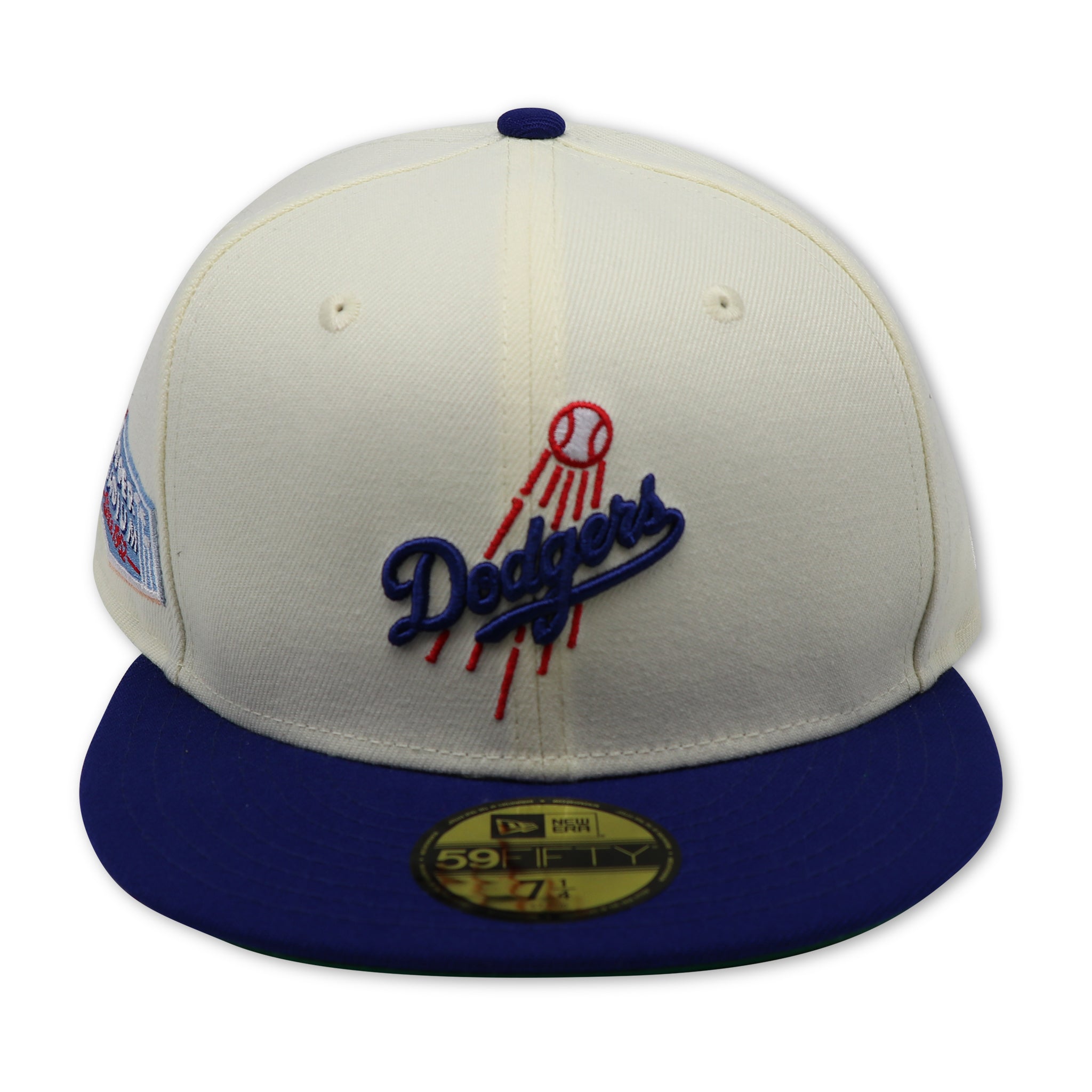 LOS ANGELES DODGERS (OFF-WHITE) (DODGER STADIUM) NEW ERA 59FIFTY FITTED (GREEN UNDER VISOR)