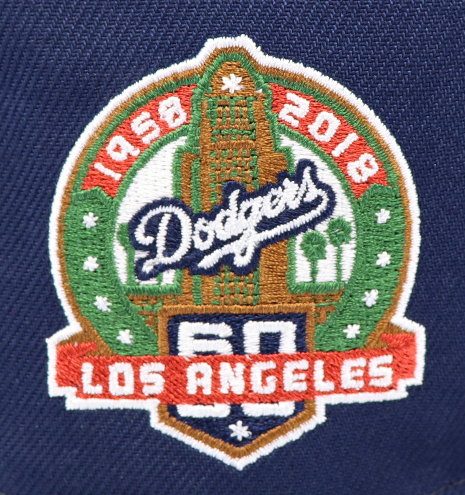 LOS ANGELES DODGERS (NAVY) (60TH ANN) NEW ERA 59FIFTY FITTED (OFF-WHITE UNDER VISOR)