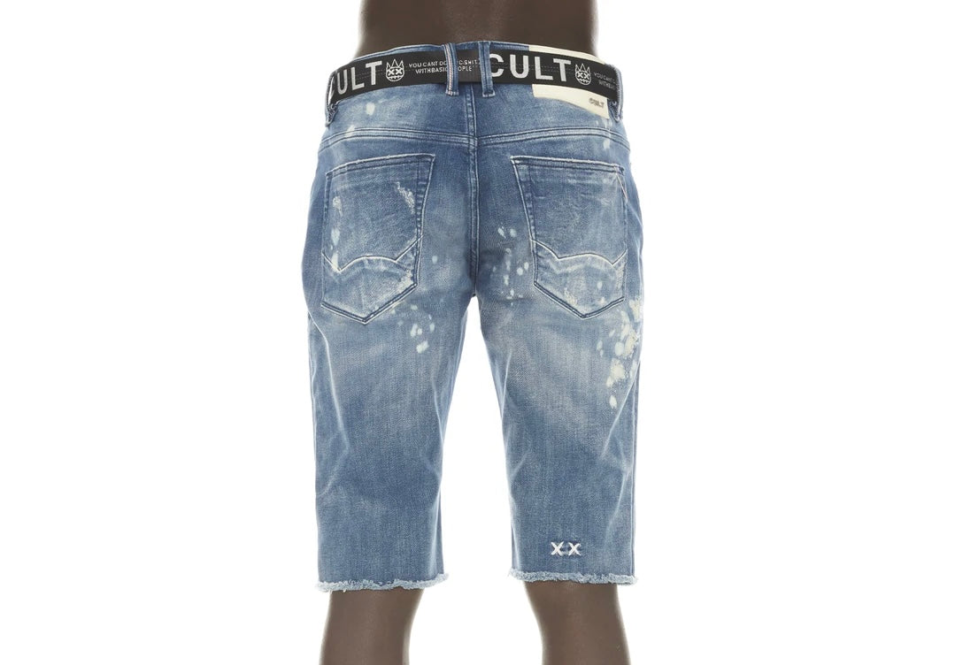 CULT OF INDIVIDUALITY "ROCKER" SHORT STRETCH w/ BELT IN DUNE