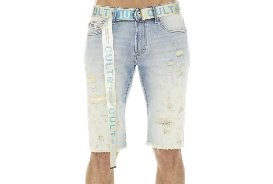 CULT OF INDIVIDUALITY "ROCKER" SHORT STRETCH w/ BELT IN SCARS